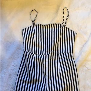 Black and white striped jumpsuit